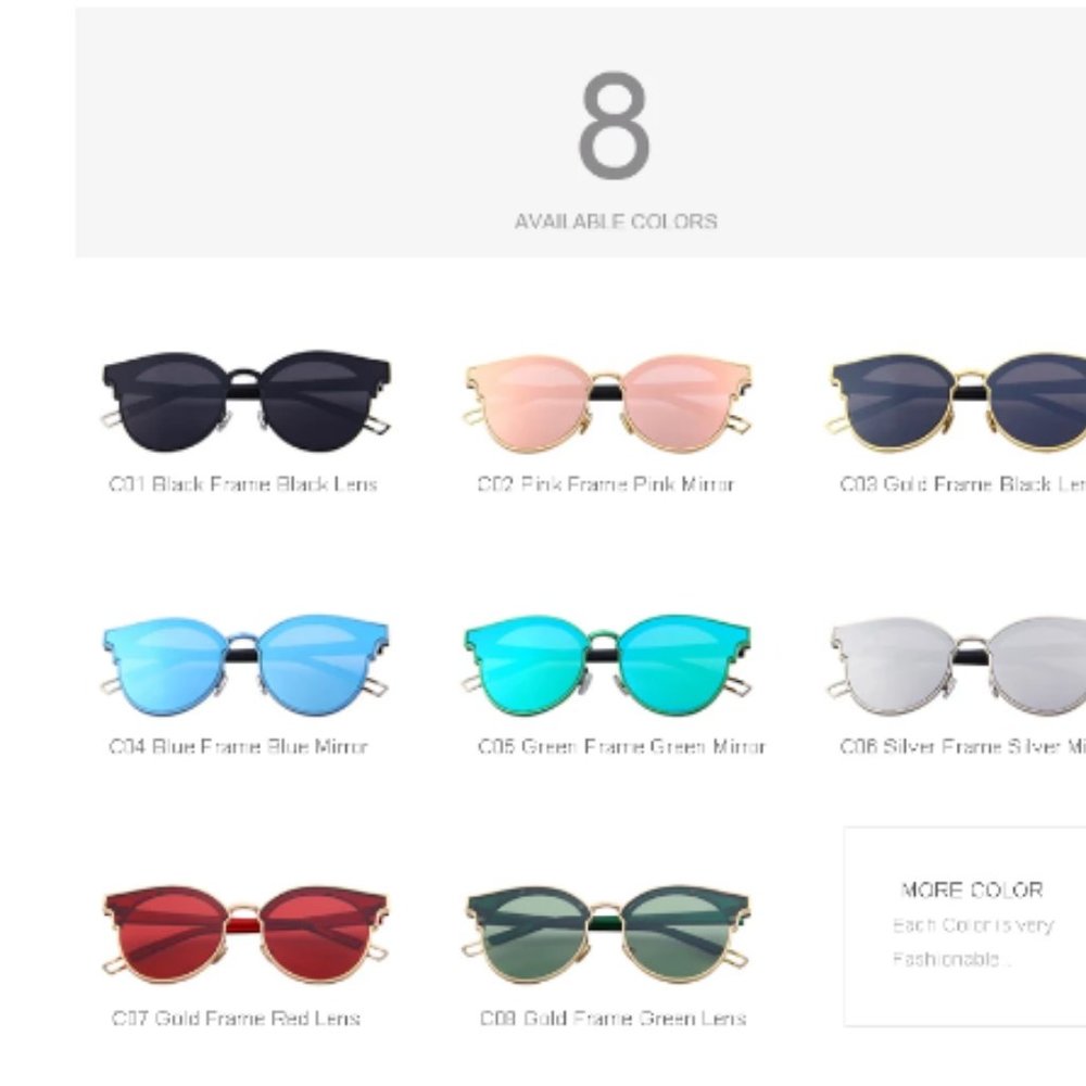 MERRY'S Women Cat Eye Sunglasses Classic Mirrored Semi Rimless Sunglasses NEW - Picture 11 of 12
